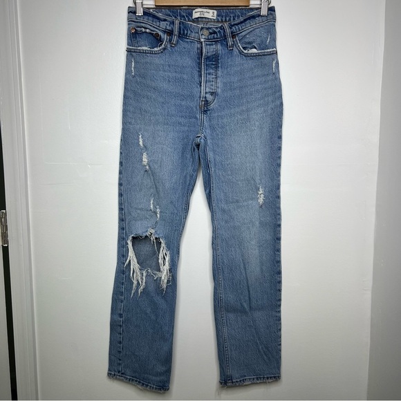 ABERCROMBIE The Dad High Rise Distressed Jeans - Picture 2 of 6